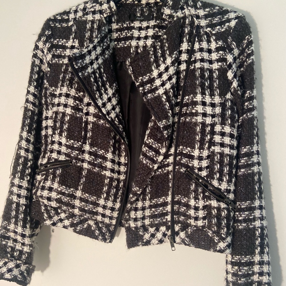 Gingham Wool Black & White Blazer